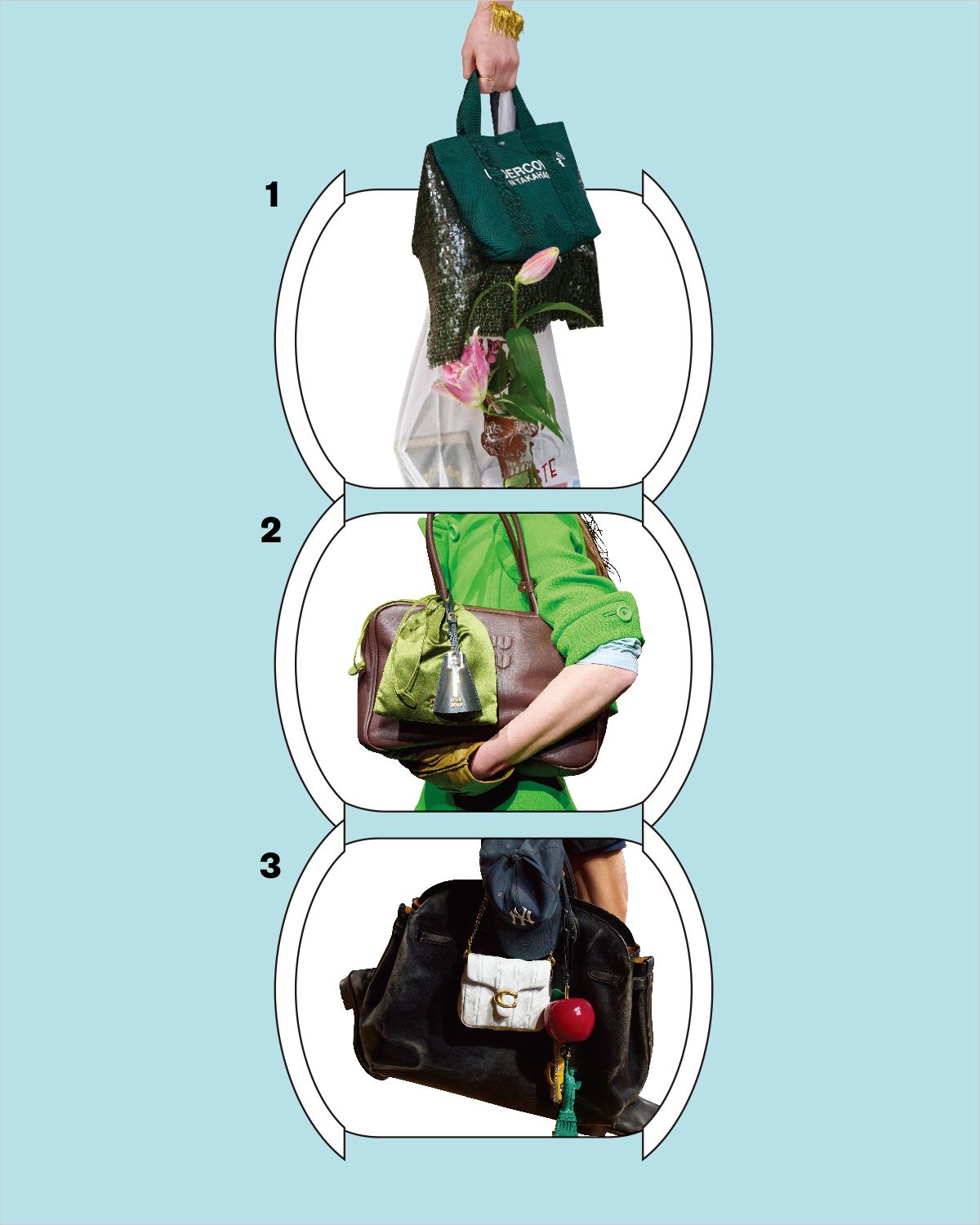 1 undercover, 2 miu miu, 3 coach.