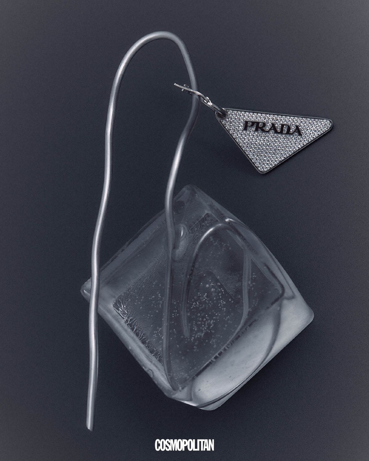 크리스털 로고 이어링 가격미정 Prada.