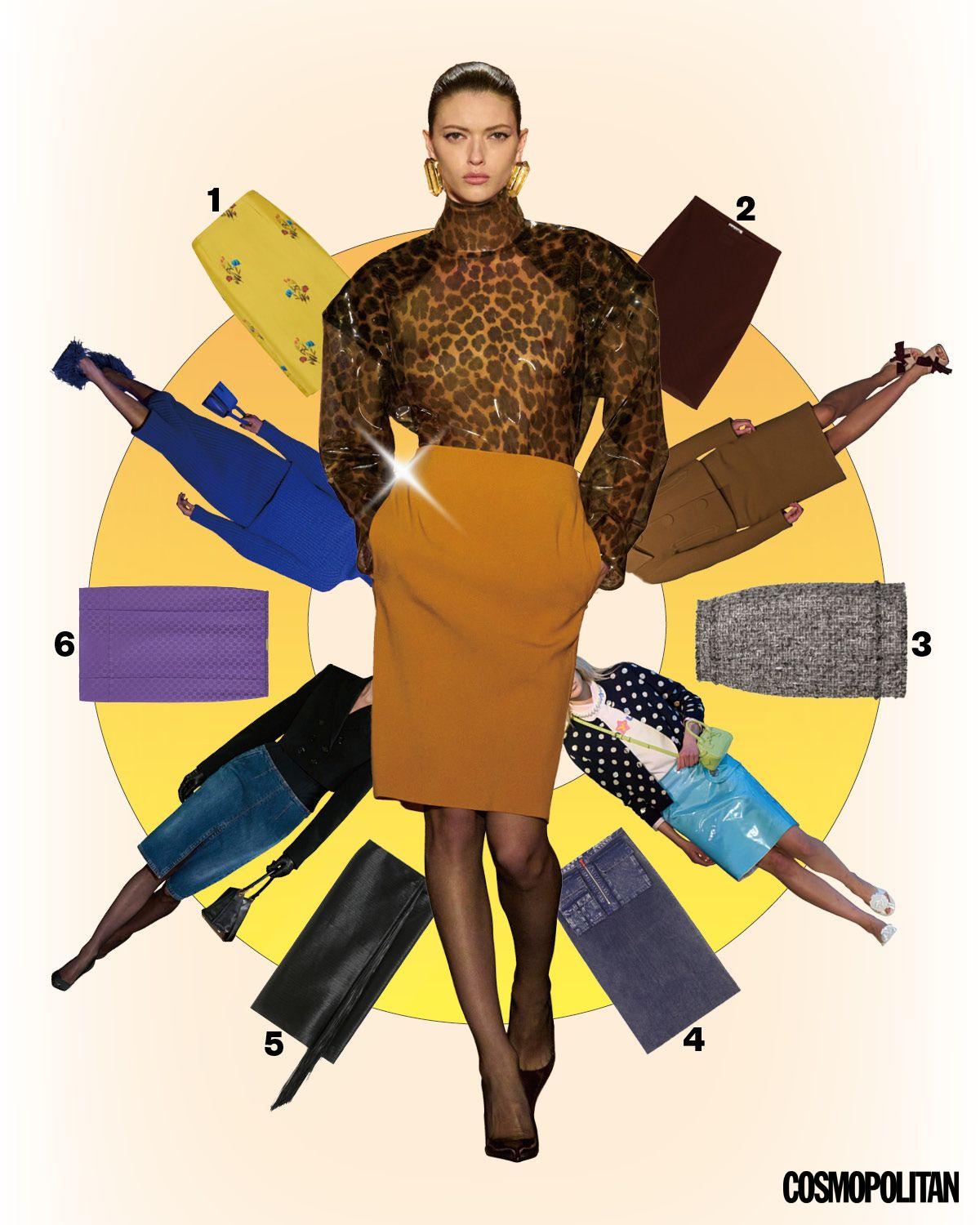 Saint Laurent. 1 플라워 프린트 스커트 1백41만원 Marni. 2 버건디 스커트 2백85만원 Miu Miu. 3 트위드 스커트 2백27만원 Dolce&Gabbana. 4 포켓 장식 스커트 52만원 Diesel. 5 프린지 스커트 1백65만원 Sportmax. 6 새틴 스커트 3백30만원 Gucci. 