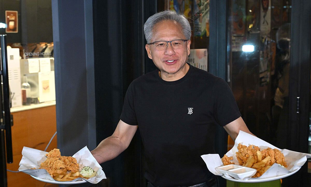 젠슨 황 깐부치킨 | 사진 출처 공동취재단 