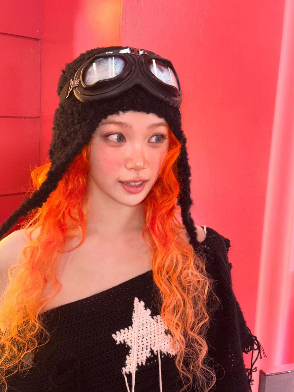 김채원의 크로셰 비니. 인스타그램 @_chaechae_1