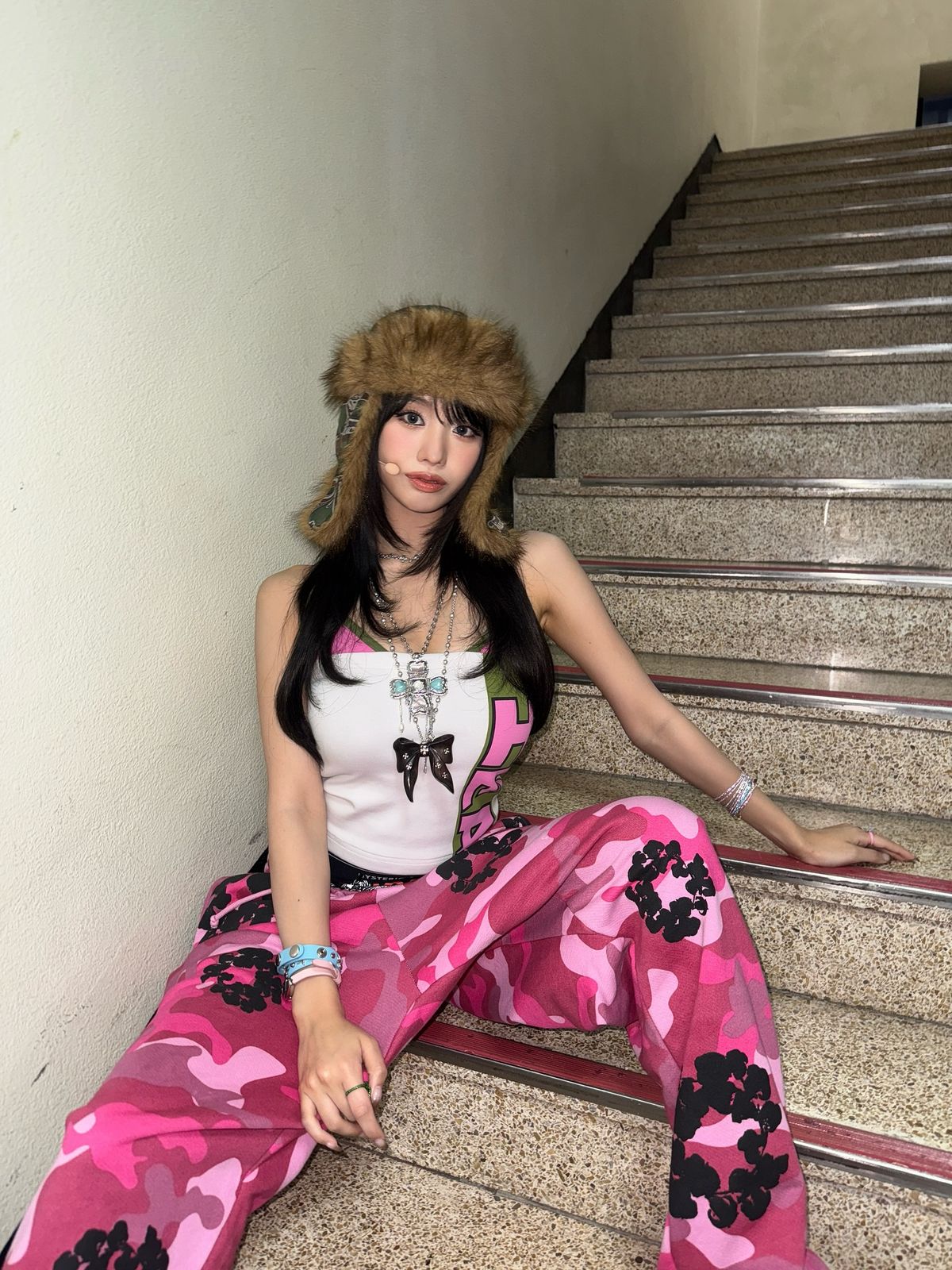 나띠의 패턴 스웨트 팬츠. 인스타그램 @kissoflife_s2