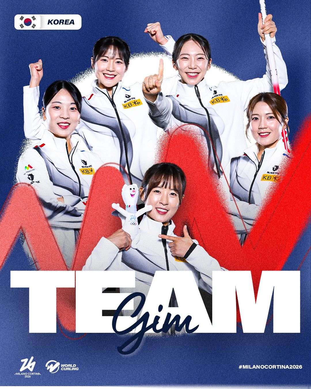 여자 4인조 팀과 믹스더블 두 개 부문에 출전하는 한국 컬링 대표팀. 인스타그램 @seonyeong__sunny 
