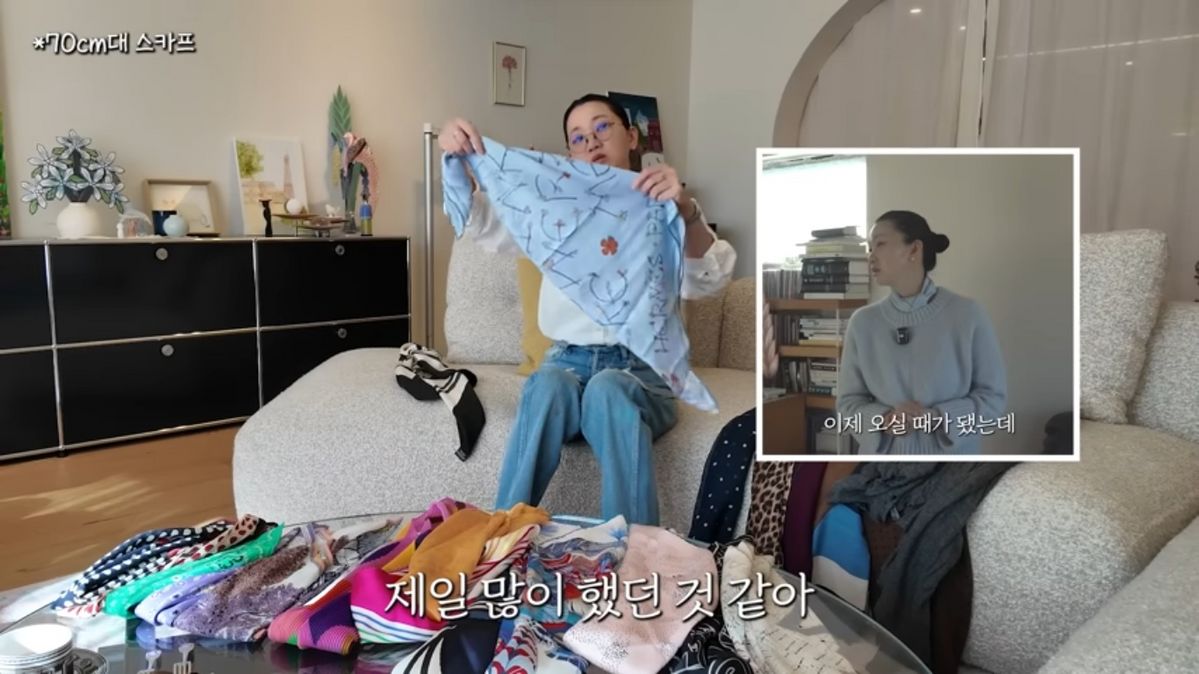 장윤주 스카프 패션 | 유튜브 <윤쥬르 장윤주>