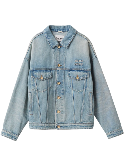 로고 아플리케 데님 재킷
