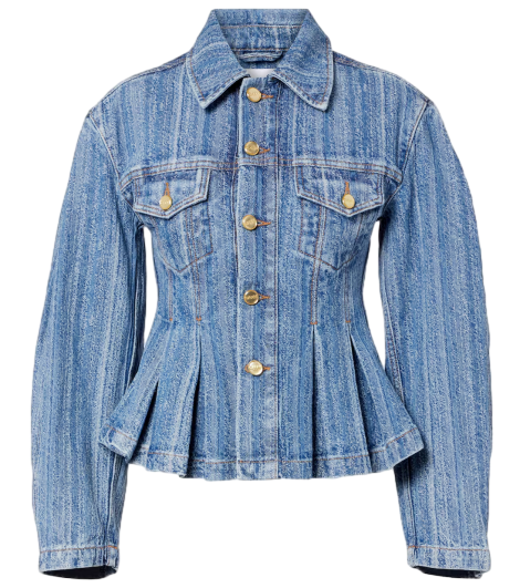 페플럼 데님 재킷