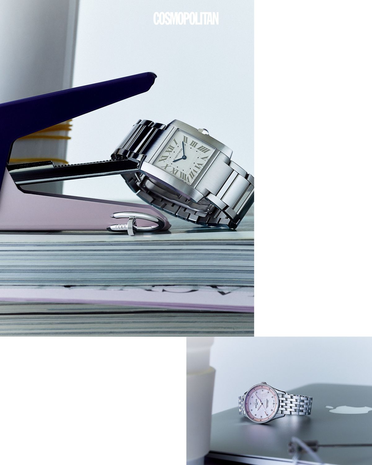 (위)탱크 프랑세즈 미디엄 워치 8백만원대, 저스트 앵 끌루 링 4백만원대 모두 Cartier. (아래)내비타이머 32 워치 6백86만원 Breitling.