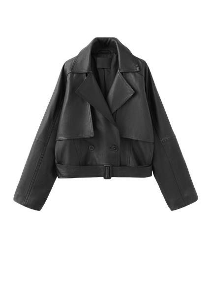 벨트 가죽 재킷