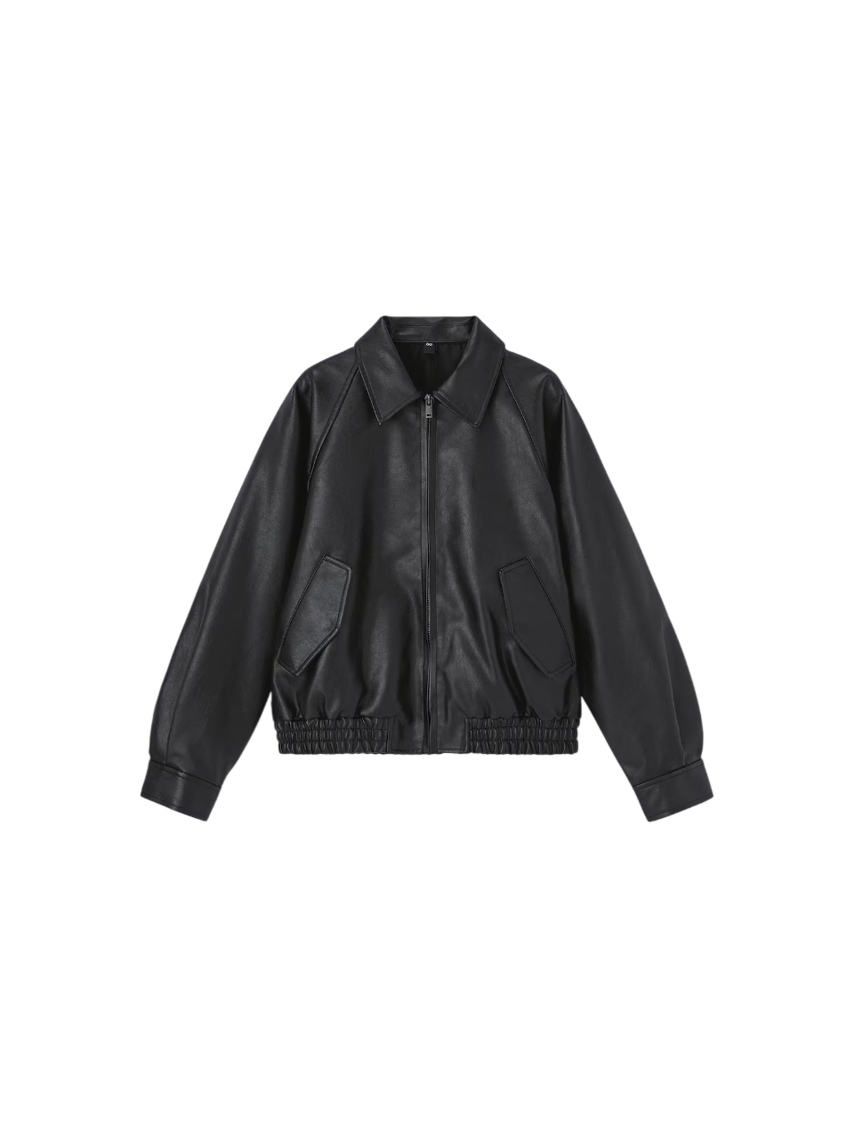 페이크 레더 해링턴 재킷