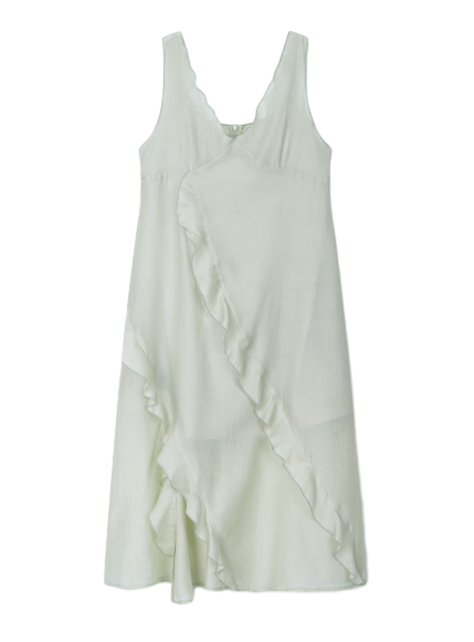 RUFFLE LACE SLEEVELESS CAMI TOP LAYERED DRESS