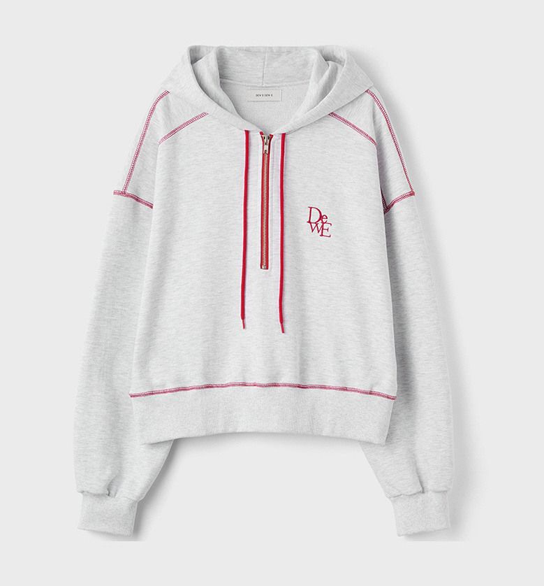 하프 집업 후디