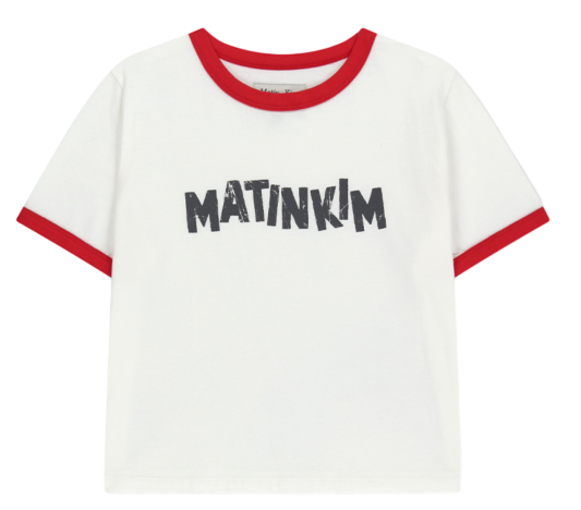 MATIN LOGO RINGER CROP TOP IN WHITE