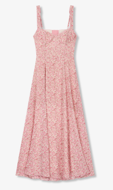 스윗하트 넥 플로럴 패턴 드레스