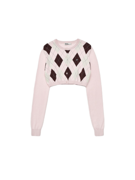 베니 아가일 크롭 가디건