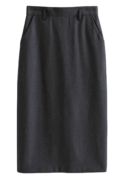 로우벨팅홀 미디롱 스커트