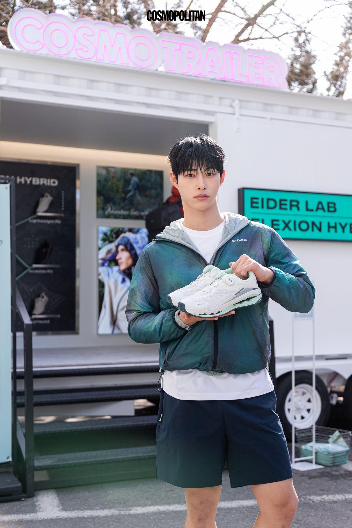 아이더X코스모폴리탄 트레일러에 방문한 송승일