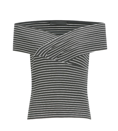 크로스 오버 오프숄더 톱