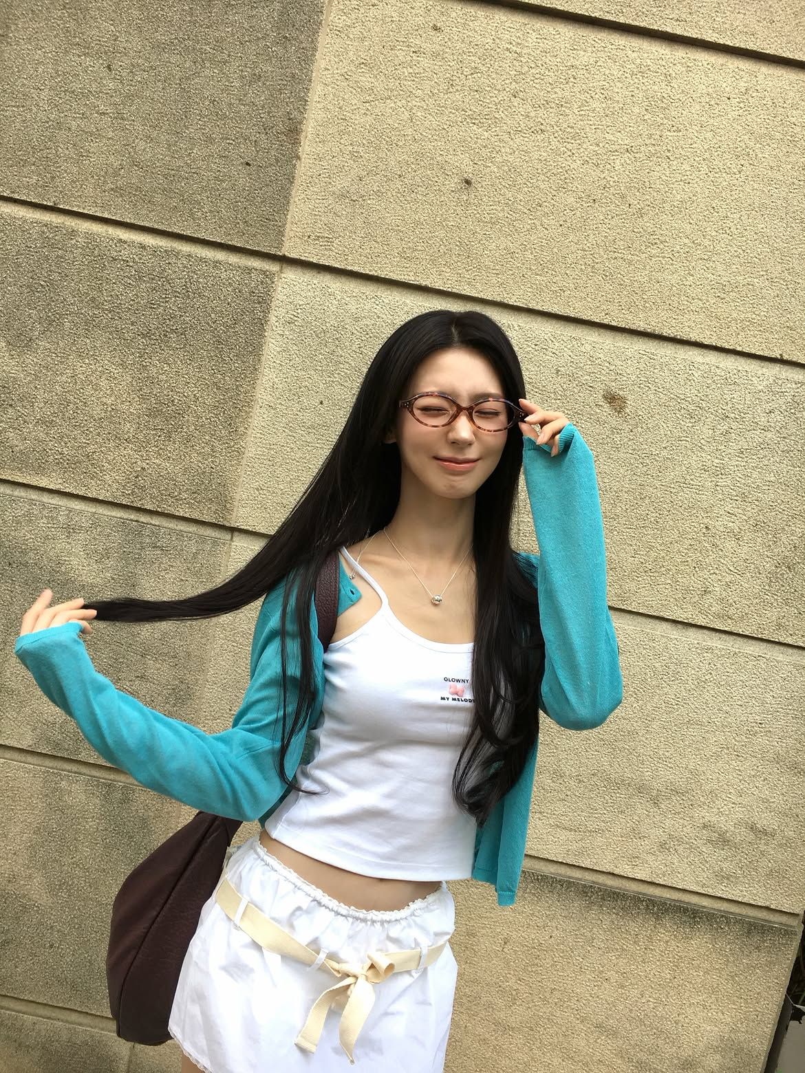 아이들 미연, 시어 가디건 패션 | 인스타그램 @noodle.zip