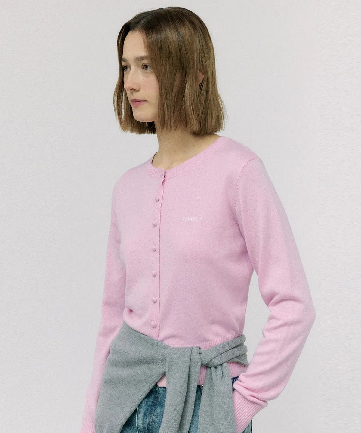 ROLA BASIC ROUND CARDIGAN PINK