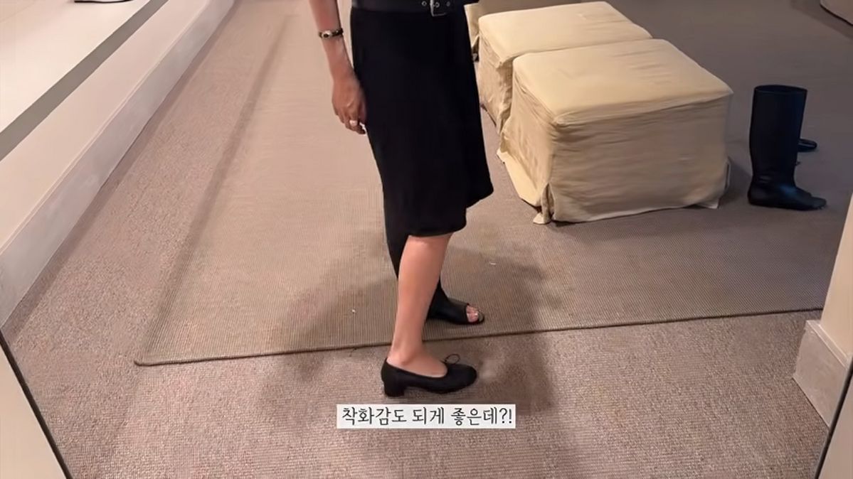 차정원, 미들힐 발레 슈즈 | 출처 유튜브 <오로지, 정원>