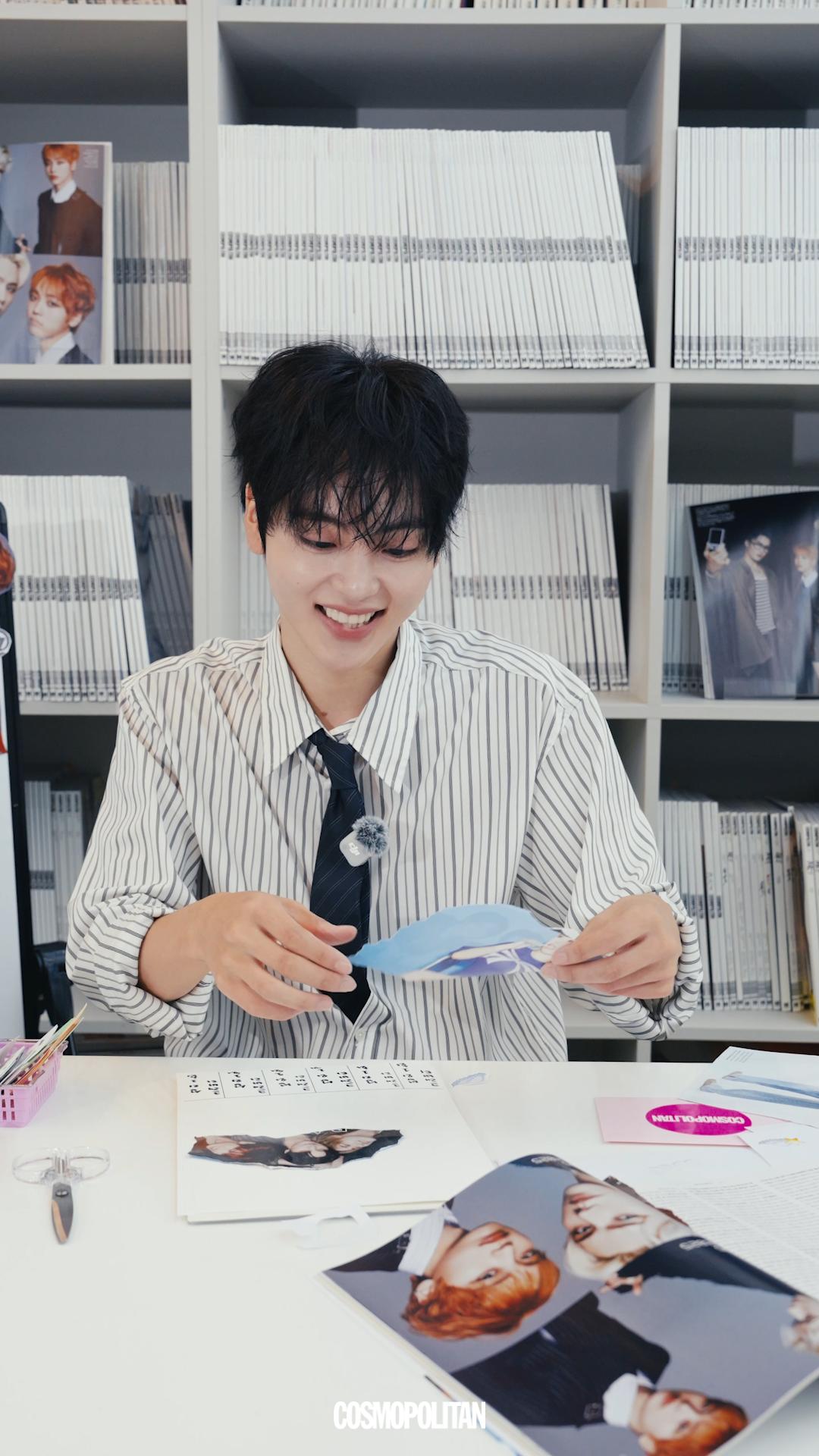 크래비티 형준,<코스모 OFFICE 어택>의 미션 완료를 위해 열심히 홍보 전단지를 만드는 중!
