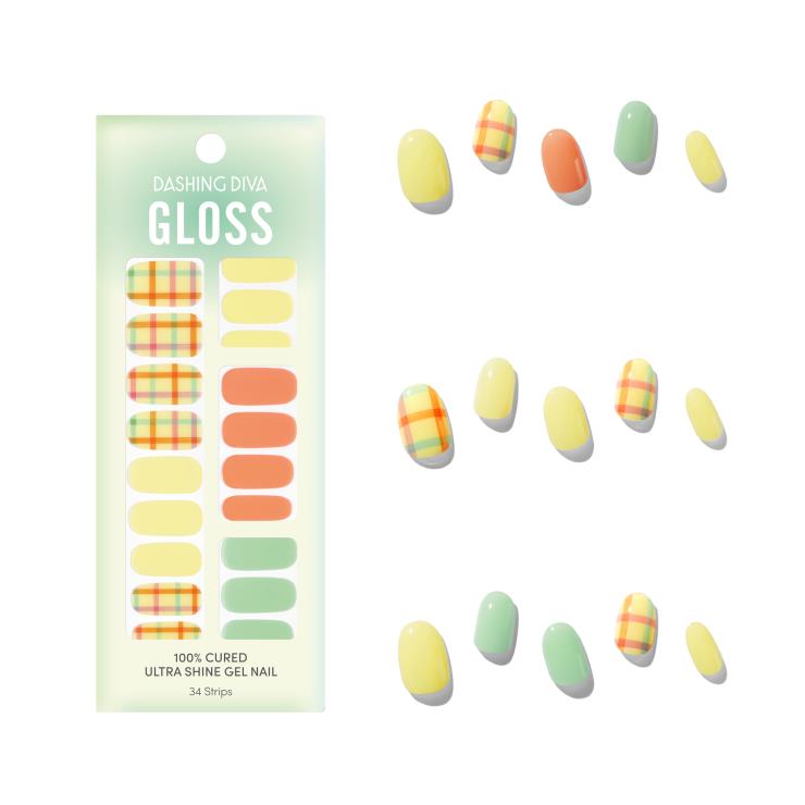 데싱디바 [글로스젤네일] 글로우업 #파스텔 체크