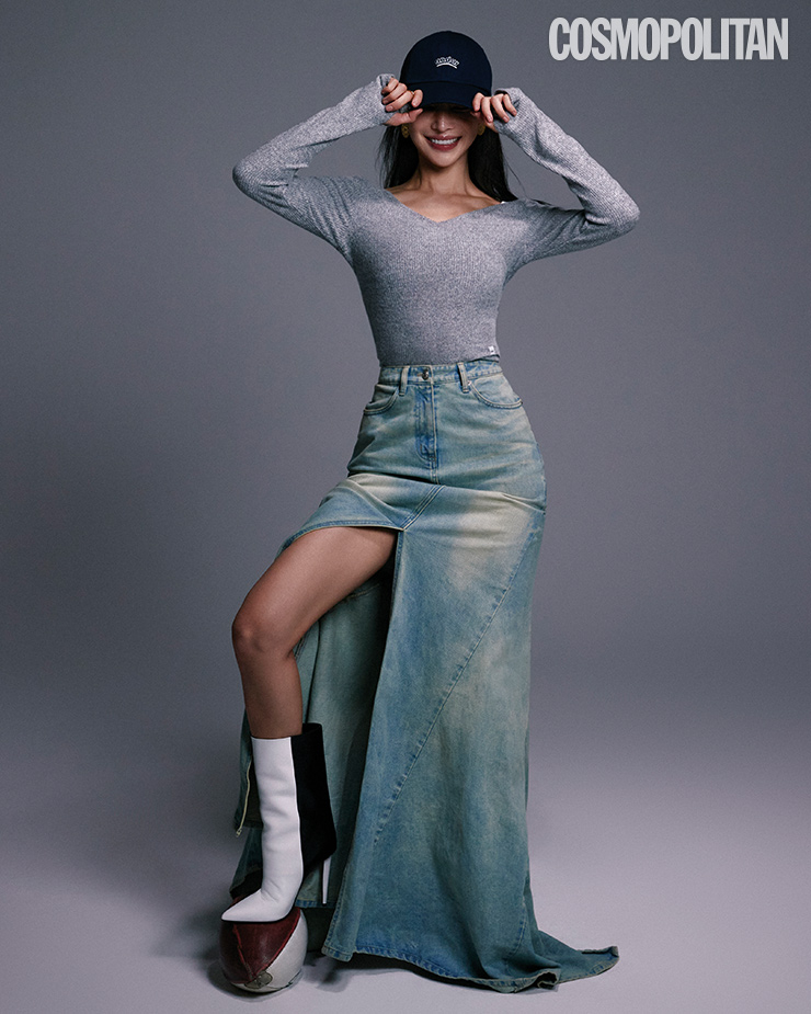  리브드 니트 랩스타일 롱슬리브 멜란지 그레이 3만9천원, 릴레어 올데이 브라탑 화이트 3만9천원, 데일리 볼캡 마린 네이비 3만9천원 모두 안다르.